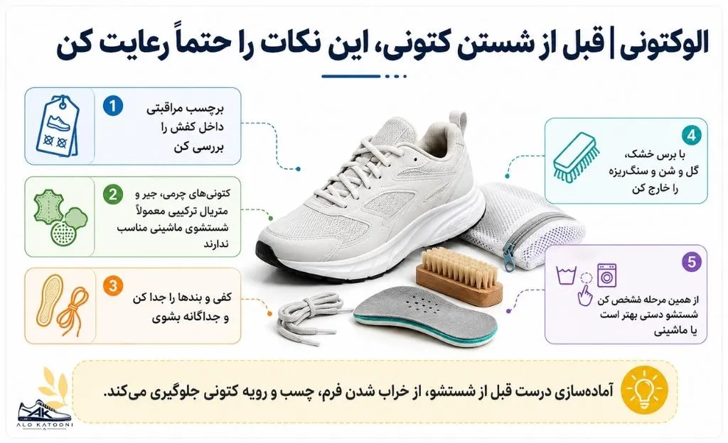 نکات مهم قبل از شستن کتونی