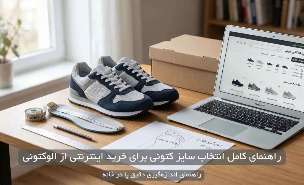 ‫راهنمای کامل انتخاب سایز کتونی برای خرید اینترنتی (اندازه‌گیری دقیق پا در خانه)